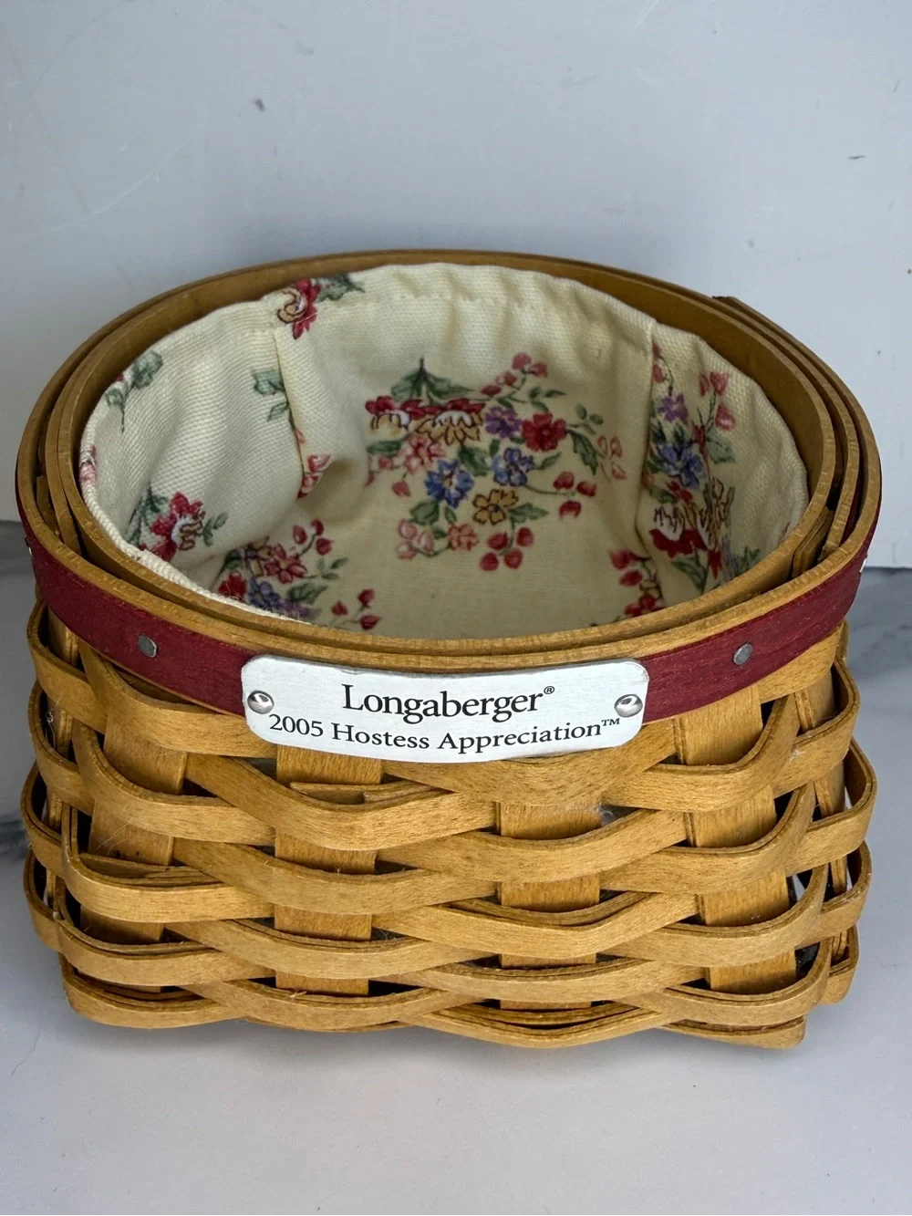 LONGABERGER 2005 Hostess Appreciation Basket Liner Pamphlet Signed